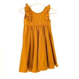 Remie Girl Ruffle Dress Mustard Yellow Size 2
